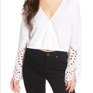 Bardot Daydreamer Embroidered Cotton Crop Top